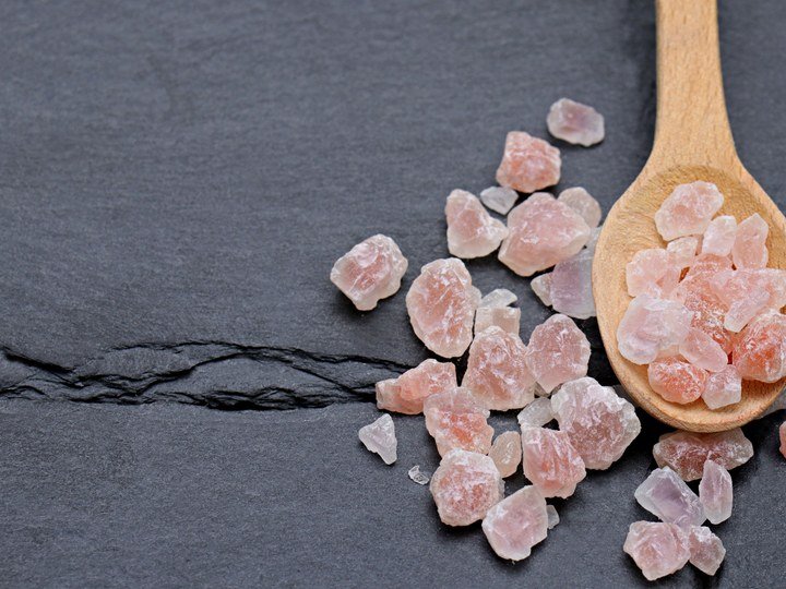 Pink Himalayan rock salt crystals