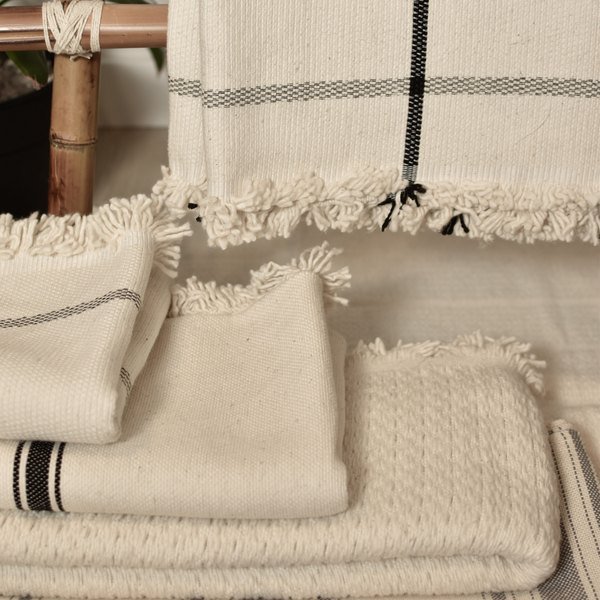 Stack of folded home textiles