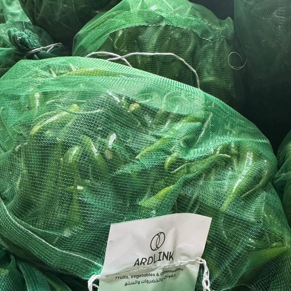 Green chillies packed in Ardlink-tagged mesh sacks