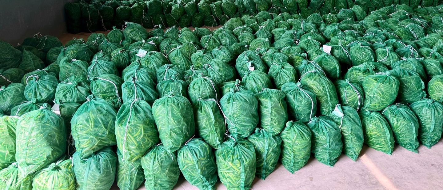 Stacked sacks of Ardlink produce